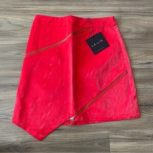 LE LIS pu red leather skirt